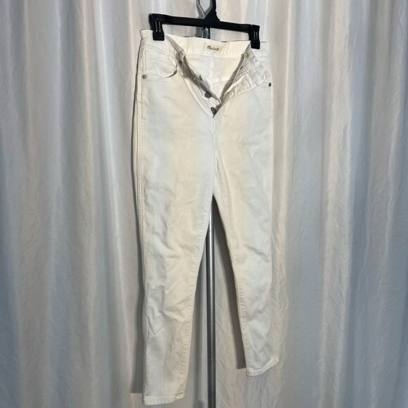 Madewell High Rise Button Fly Straight Jeans White Size 28 - Picture 13 of 16